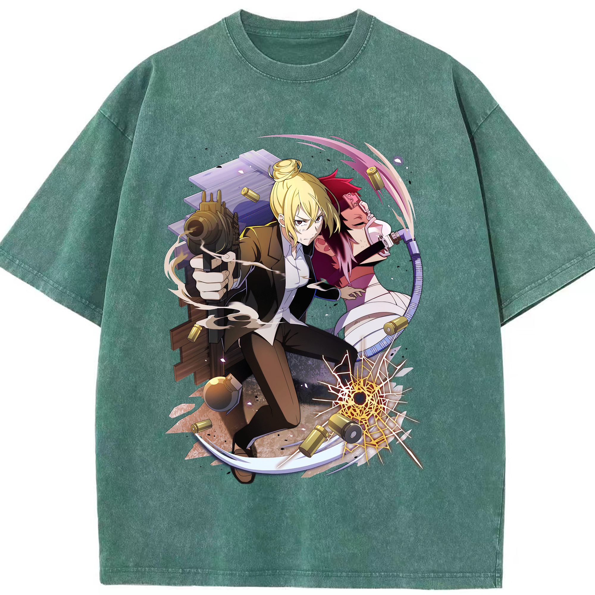 （画像用） 文豪ストレイドッグス Bungo Stray Dogs 綿100% ヴィンテージ風 半袖Tシャツ（フロントプリント）